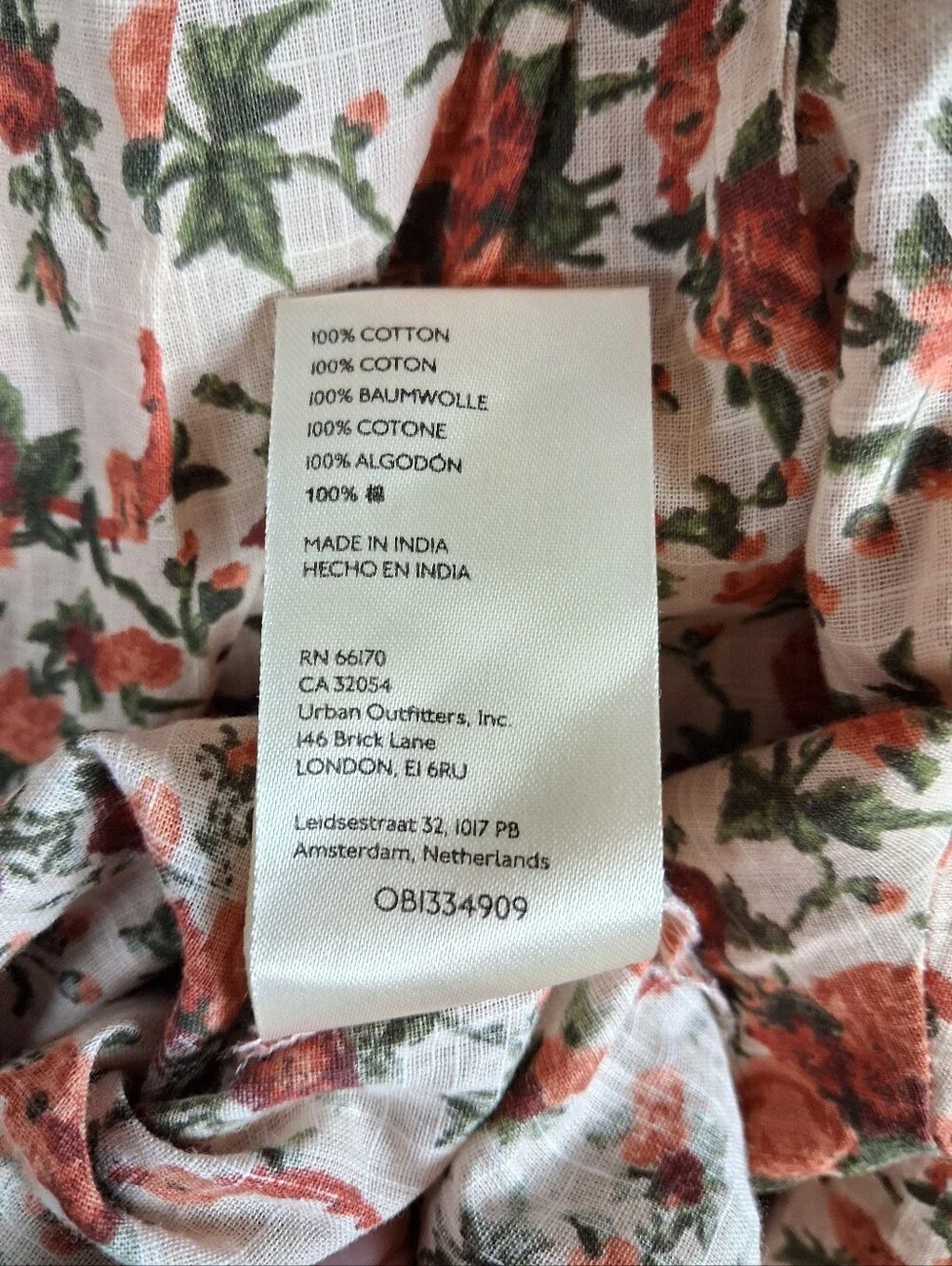 Free People Meant To Be Floral Ruffle Tie Neck Puff Sleeve Blouse Vintage Combo